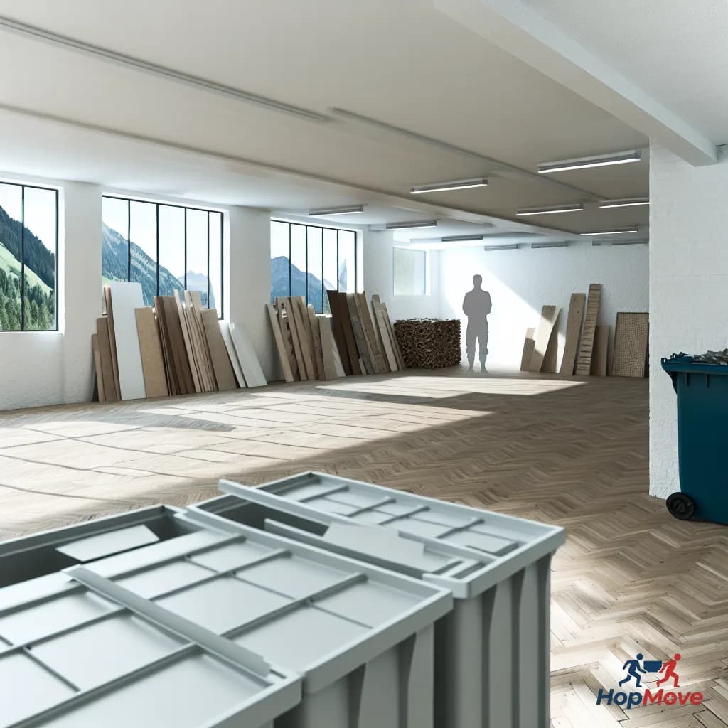 Eco-friendly waste disposal and recycling scene in Carouge, Geneva