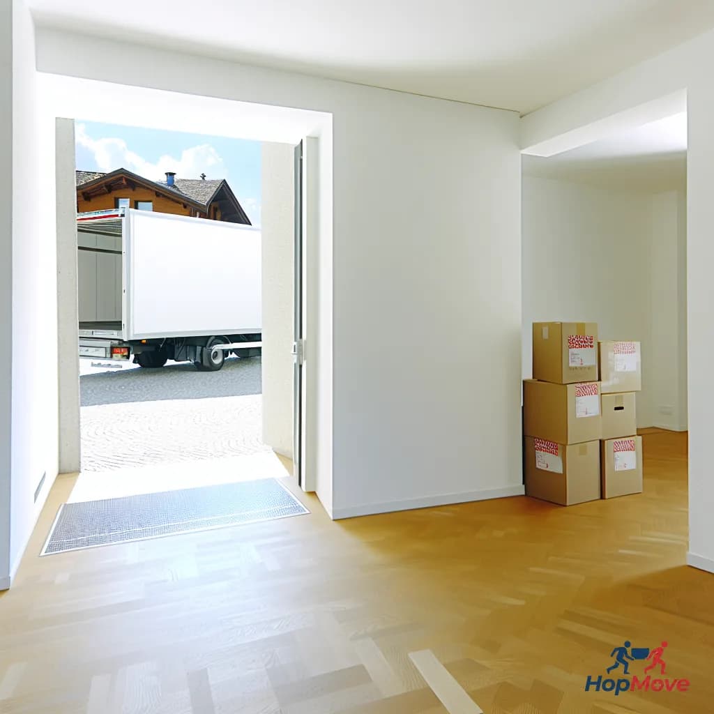 A professional moving service in action in Grand-Saconnex, Switzerland