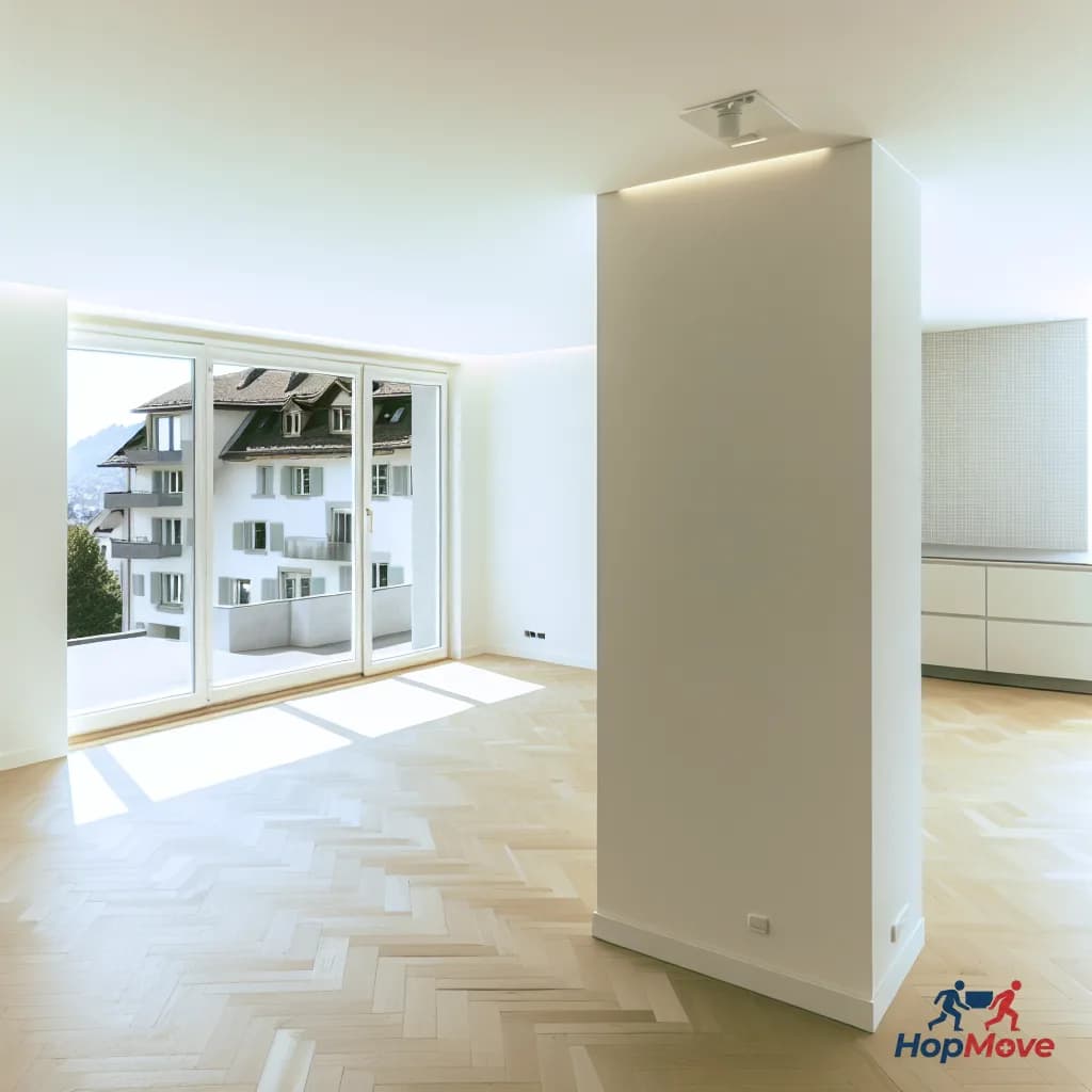 Professional cleaners at work in a newly constructed Swiss home