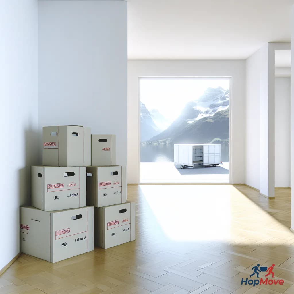 Professional office movers in Satigny, Switzerland, organizing belongings for a smooth transition